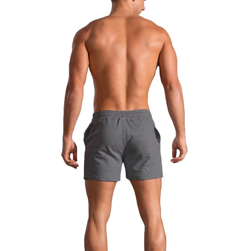 palglg Mens Bodybuilding Workout Shorts 5" Inseam with Pockets PLN Deep Grey M - Image 2